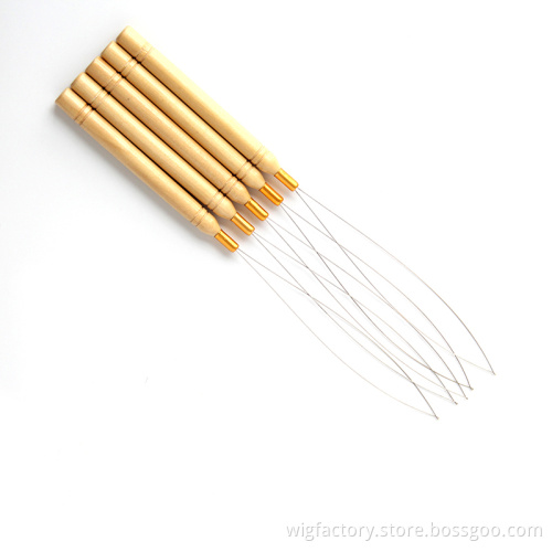 Human hair extensions crochet needle for hair, nano rings silicone loop crochet hair needle, microrings pulling needle hair
